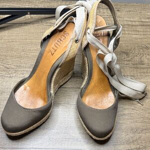 SCHUTZ Green Espadrille Heels Size:7